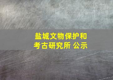 盐城文物保护和考古研究所 公示